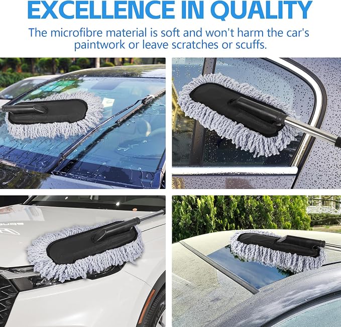 Wuyaoyao 2PCS Car Duster Set, Soft Microfiber Car Duster Interior Exterior - Image 6