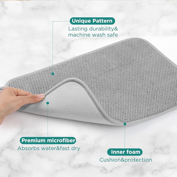 Microfiber Dish Drying Mat, Super Absorbent Kitchen Dish Drying Pad - Image 3