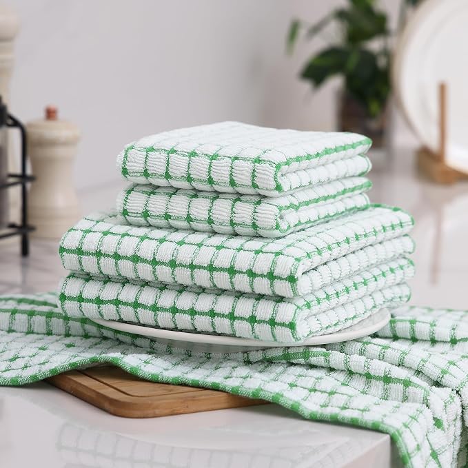 Homaxy Kitchen Towels and Dishcloths Set, 16 x 25 and 12 x 12 Inches, Super - Image 8