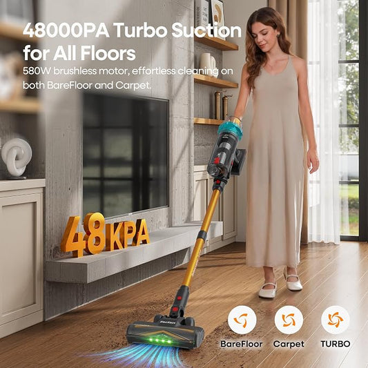 ElecKeys Cordless Vacuum Cleaner, Upgraded 580W 48KPA 65Mins Vacuum Cleaners - Image 2