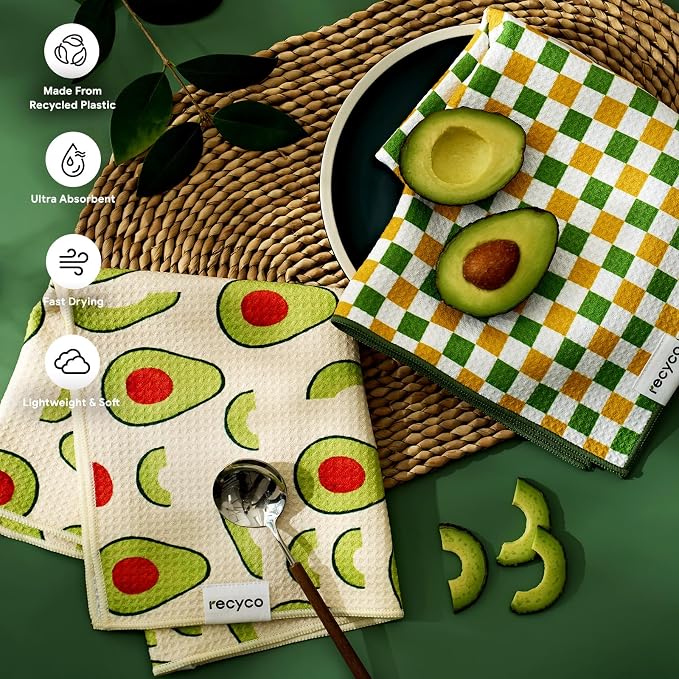 RECYCO Waffle Kitchen Towel Set of 2 - Image 3