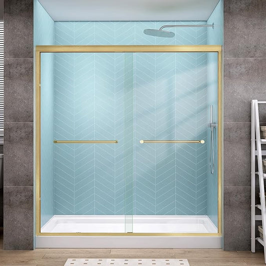 GETPRO Shower Door Double Sliding 62-66 in. W x 72 in. H Semi-Frameless Bypasss by GETPRODeluxeBathroomSolutionExpert