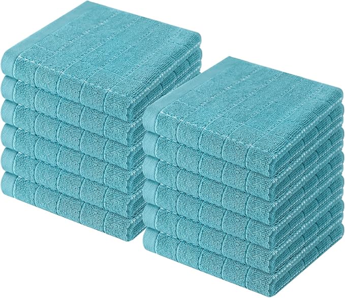 Homaxy 100% Cotton Terry Kitchen Dish Cloths, Ultra Soft and Absorbent Dish by Homaxy