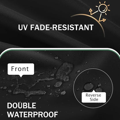 Outdoor Chair Cushions Set of 2: Waterproof & Fade Resistant Deep Seat Cushion for Patio Furniture - 24 x 24 x 3 Inch Chair Pads with Ties and Hidden Zipper - Patio Chair Cushion Replacement, Black