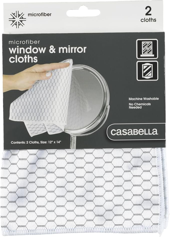 Casabella Lint-Free Microfiber Glass and Mirror Cleaning Cloths by Casabella