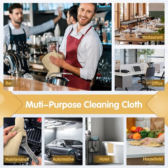 FIXSMITH Beige Microfiber Cleaning Cloth -Pack of 8, Highly Absorbent Cleaning - Image 7