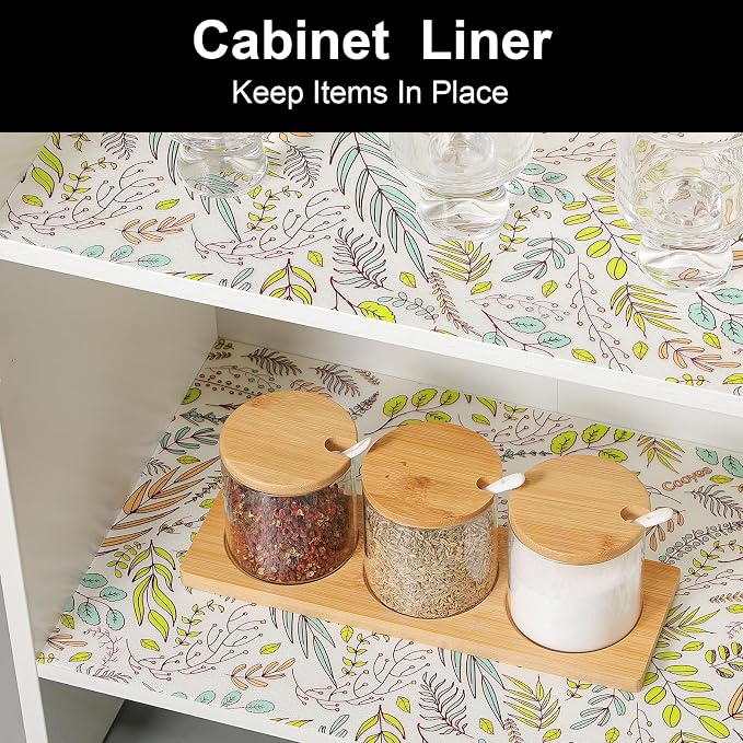 Cooyes Shelf Liners for Kitchen Cabinets, Refrigerator Liners Waterproof & - Image 4