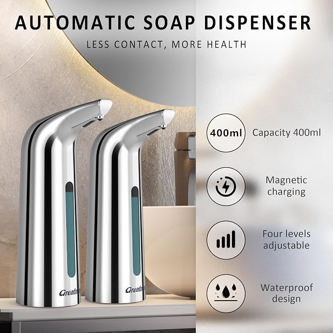 Convenient Automatic Soap Dispenser, 4 Adjustable Levels Touchless Hand - Image 2