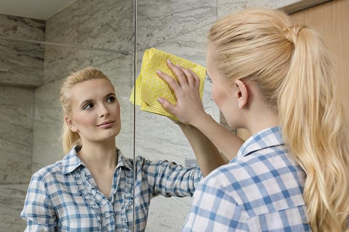 Vileda Actifibre Cloth for Cleaning Glass – Yellow - Image 4