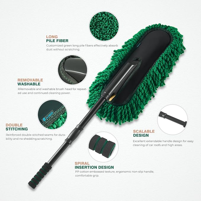 FLORICH Large Microfiber Car Duster Kit, Extendable Car Duster Exterior Scratch - Image 2