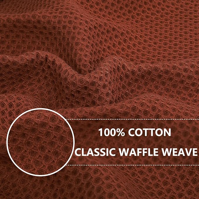 Homaxy 100% Cotton Waffle Weave Kitchen Towels, Quick Drying Cleaning Towels - Image 2