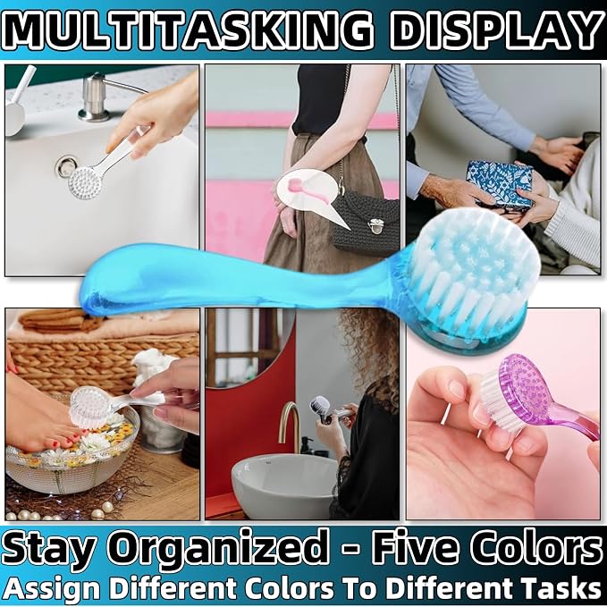 Soft Nail Dust Cleaning Brush 5Pcs Handle Grip Fingernail Brush Nail Dust Brush - Image 5