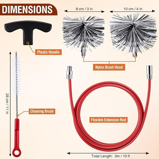 Feekoon Pellet Stove Cleaning Kit, 10 FT Flexible Steel Rod - Image 2