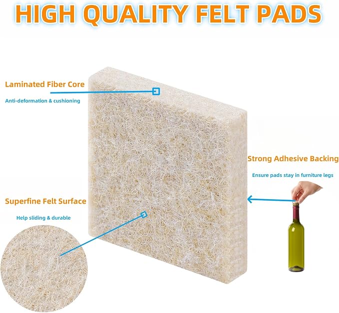 Furnigear Felt Furniture Pads for Hardwood Floor - Image 3