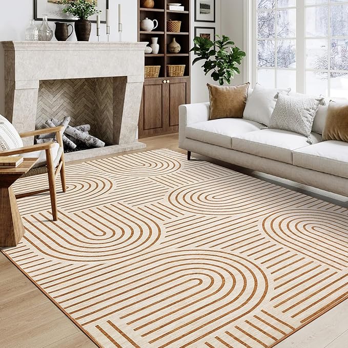 Washable Rug 10x13 Area Rugs for Living Room, Abstract Rug for Bedroom by ROYHOME