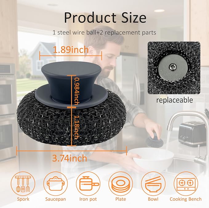 Stainless Steel Wool Scrubber - Image 2