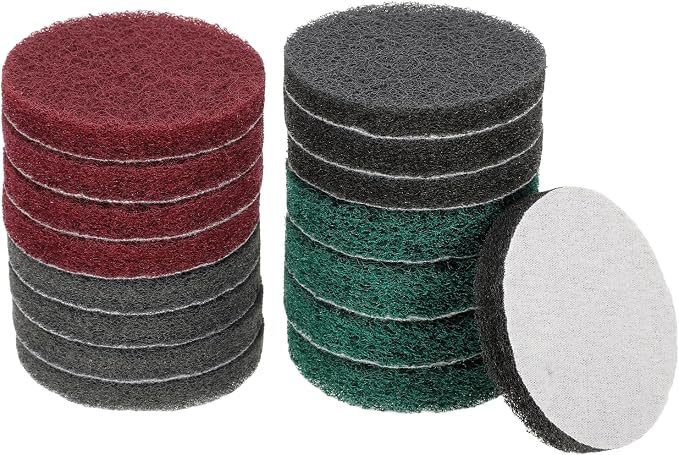 HARFINGTON 4pcs Scrubber Scouring Pads 180 400 800 1200 Grits 3 Inch Drill by HARFINGTON