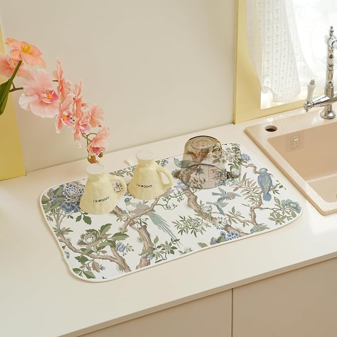 Chinoiserie Dish Drying Mat 18x24 Inches - Image 2