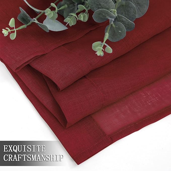 Tollpiz Sheer Curtains Linen Textured Living Room Curtain Sheers Light - Image 7