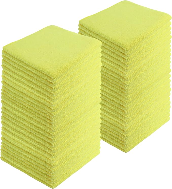 Microfiber Cleaning Cloths, 120 Pack, All-Purpose, Highly Absorbent, Washable by JDHomease