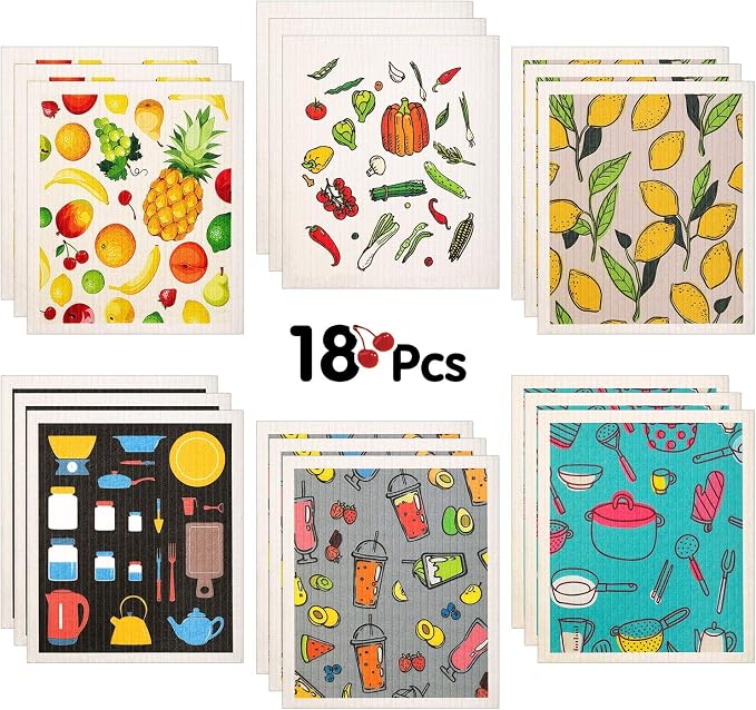 18 Pcs Swedish Kitchen Dish Towels by Remagr