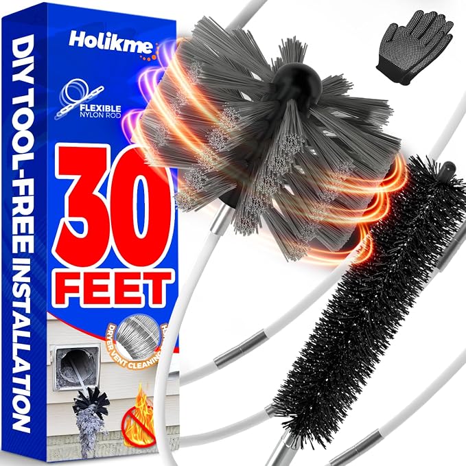 Holikme 30 Feet Dryer Vent Cleaner Kit, Flexible Lint Brush by Holikme