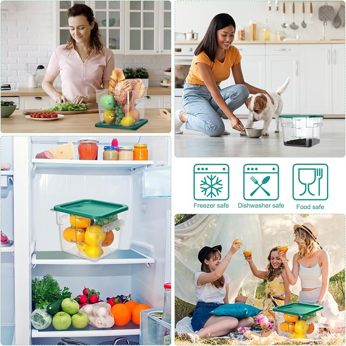 Lallisa 8 Pack 6 Qt Commercial Food Storage Containers - Image 5