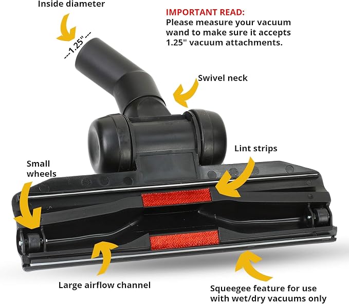 Vacuum Attachments for 1.25" Vacuum Cleaner | Gulper Floor Tool for Hoover - Image 8