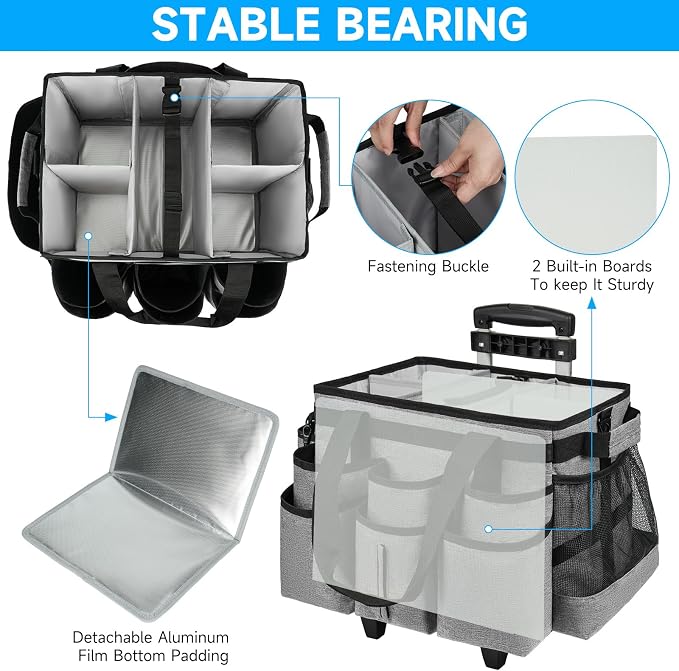 Large Rolling Cleaning Caddy Bag - Image 2