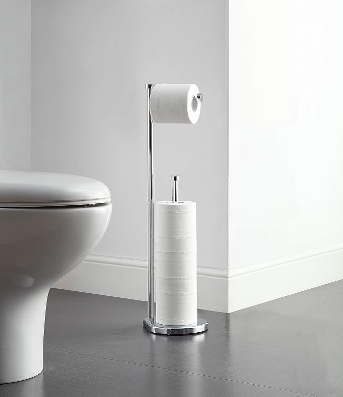 SunnyPoint Free Standing Bathroom Toilet Paper Holder Stand - Image 2