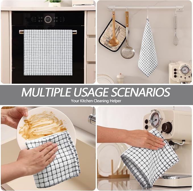 Homaxy Kitchen Towels and Dishcloths Set, 16 x 25 and 12 x 12 Inches, Super - Image 6