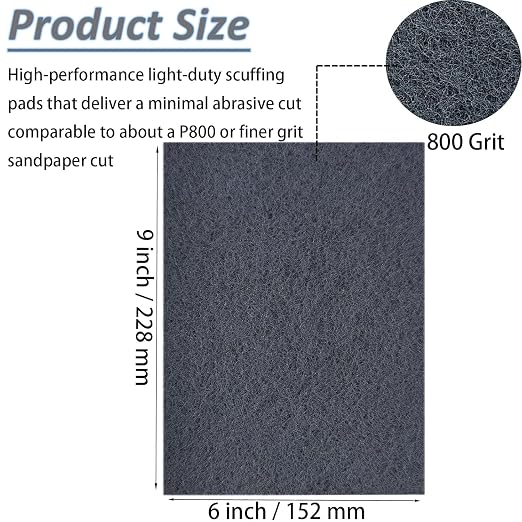 10 Pack 6 x 9 Inch 800 Grit General Purpose Scuff Pads - Image 2
