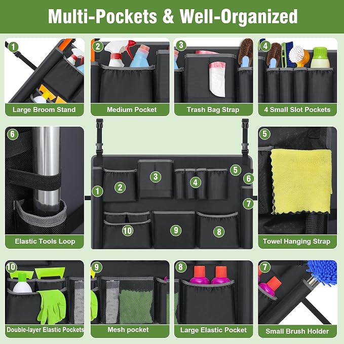 6PCS Trash Can Caddy Bags Fit 32-55 Gallon Garbage Bin, Garbage Bin Caddy Bag - Image 2
