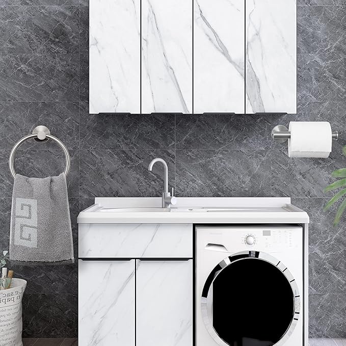 NearMoon 2 Pieces Bathroom Hardware Accessories, Towel Ring and Toilet Paper - Image 6