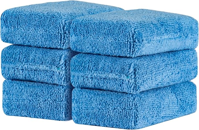 Sukh 6 Pack Microfiber Rectangle Sponge Detailing Pads by Sukh