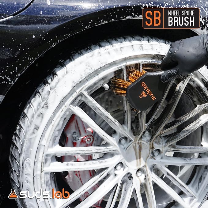 Suds Lab SB Wheel Spoke Tire Brush, Soft Bristle Wheel Cleaner Brush - Image 5
