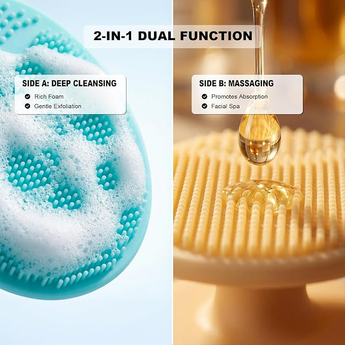4 Pack Face Scrubber, JEXCULL Soft Silicone Facial Cleansing Brush Face - Image 5