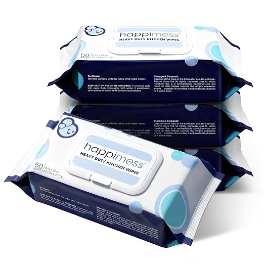 happimess WPE1003A-4SET Reusable Heavy Duty Kitchen Wipes, Strong & Durable by Happimess