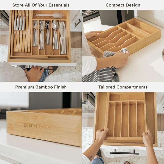 KitchenEdge Premium Silverware, Flatware and Utensil Organizer - Image 3