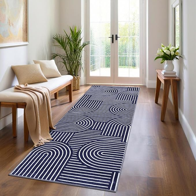 Modern Rug 2x6 Runners for Hallways, Abstract Kitchen Runner Rugs Non Slip Bath - Image 2
