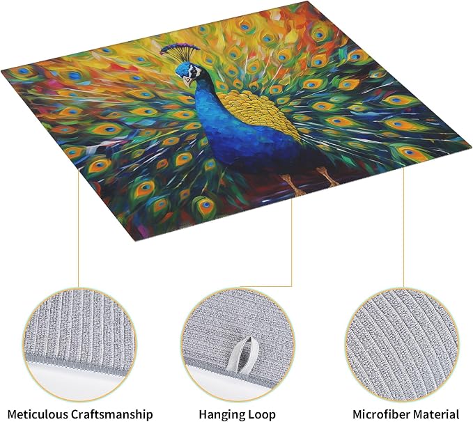 Beautiful Peacock Dish Drying Mat - Image 3