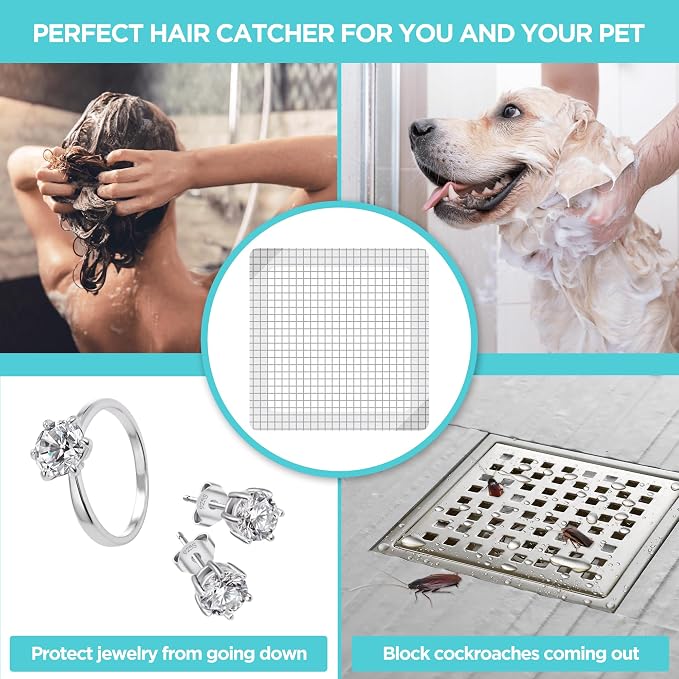 25 Pack Disposable Shower Drain Hair Catcher Mesh Stickers - Image 3