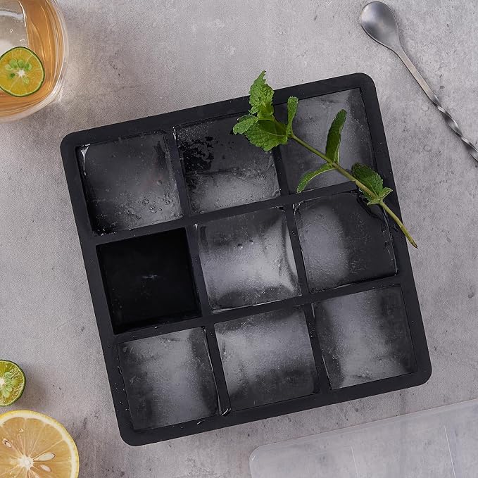 WonderWorld Ice Cube Tray, 9 Portions Gaint Silicone Freezer Tray - Image 3