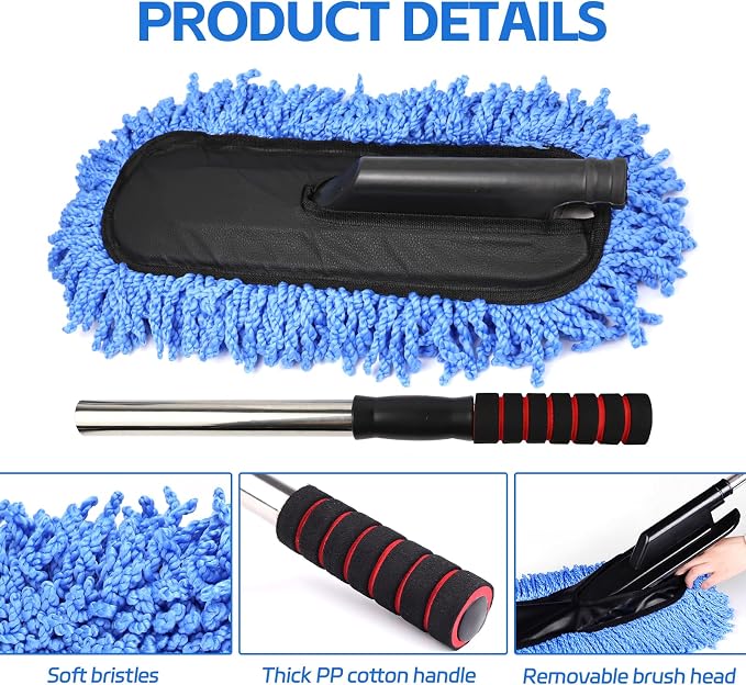 Wuyaoyao 2PCS Car Duster Set, Soft Microfiber Car Duster Interior Exterior - Image 4