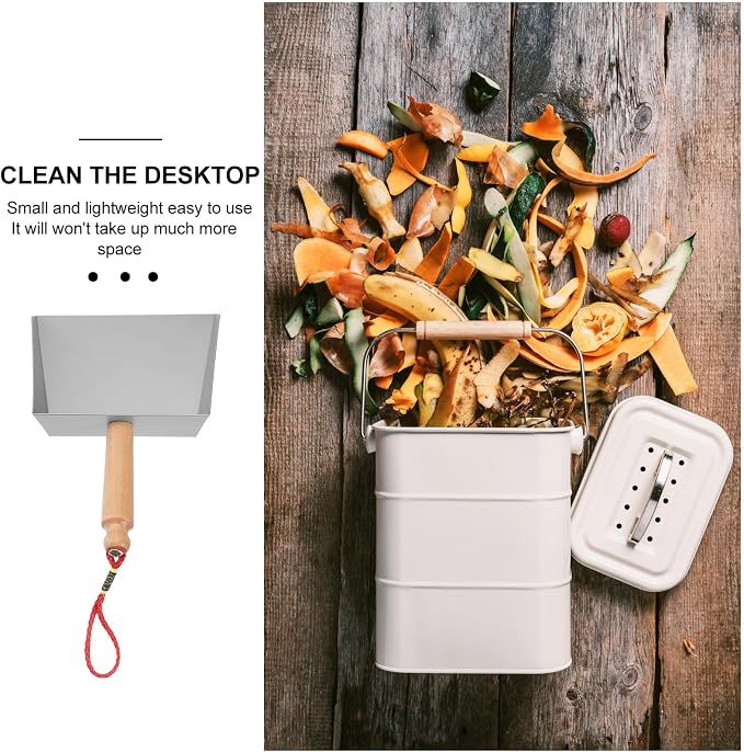 Hemoton Mini Stainless Steel Dustpan 8.66X5.51 Inch Small Metal Dust Pan - Image 8