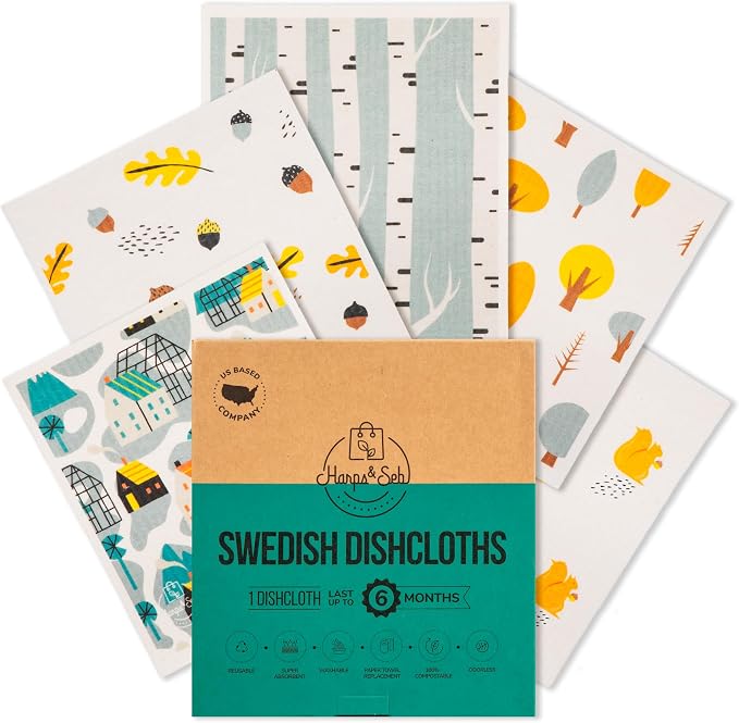 Harps&Seb Swedish Dishcloths for Kitchen Dish Towels by HarpsSeb
