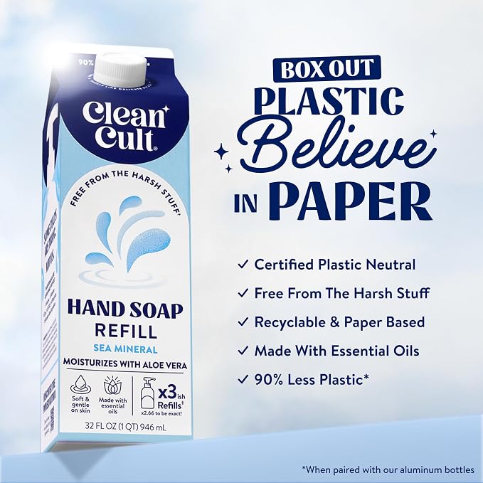Cleancult - Liquid Hand Soap Refills - Sea Minerals - Gentle On Sensitive Skin - Image 2