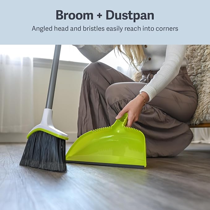 Casabella Basics 2-Piece Angled Broom and Dustpan Set - Image 4