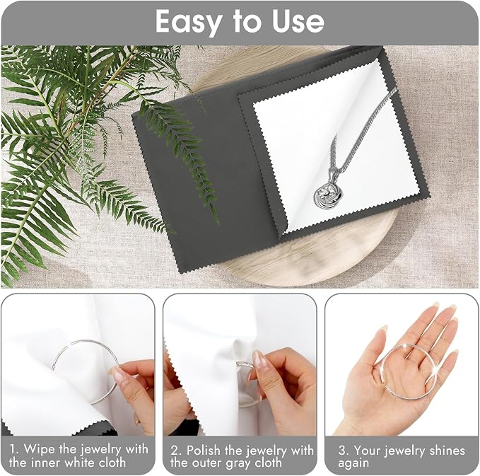3 Pcs Silver Polishing Cloth, Large 10" X 12.5" Jewelry Cleaner Cloth, Soft - Image 3