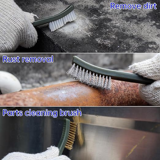 OriGlam Mini Wire Brush Set, Paint and Dirt Remover, Cleaning Welding Slag and - Image 4